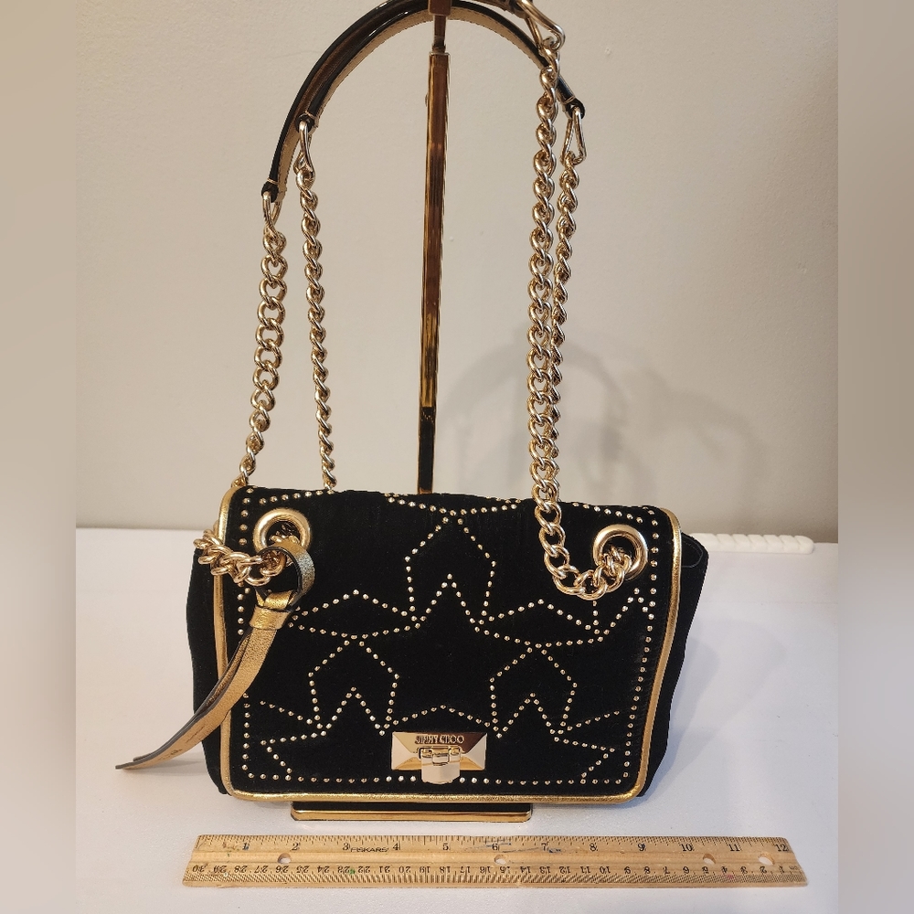 Jimmy Choo black Velvet shoulder bag